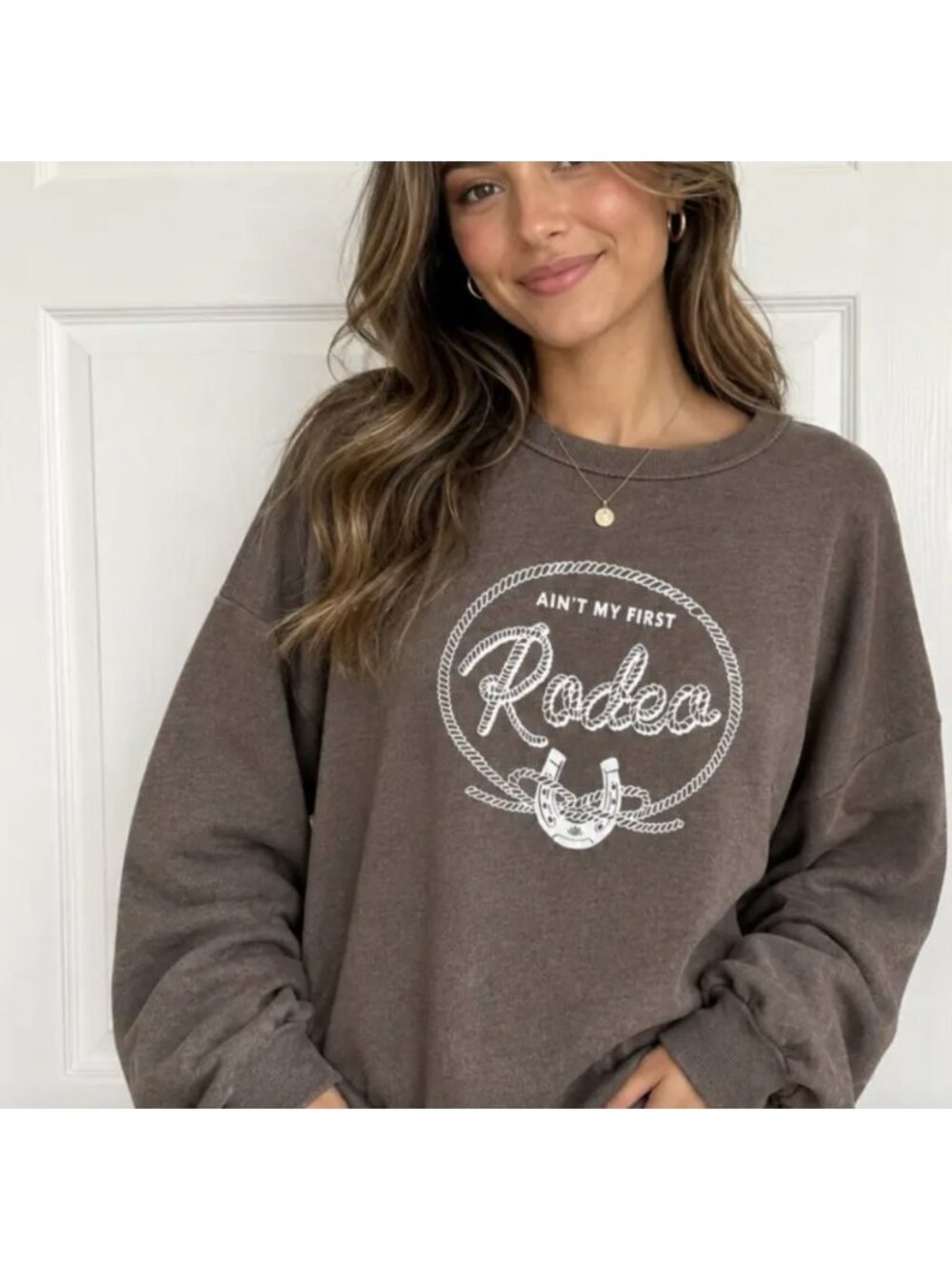 Chaser Ain't My First Rodeo Sweatshirt Brown ( S )